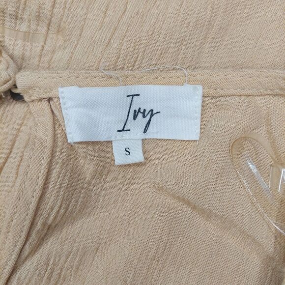 Women's Cream Ruffle Sleeve Dress - Picture 12 of 14